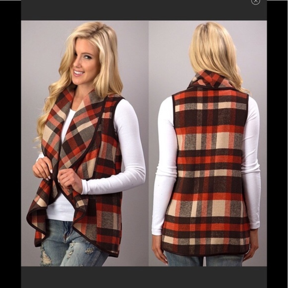 Favlux brown plaid vest